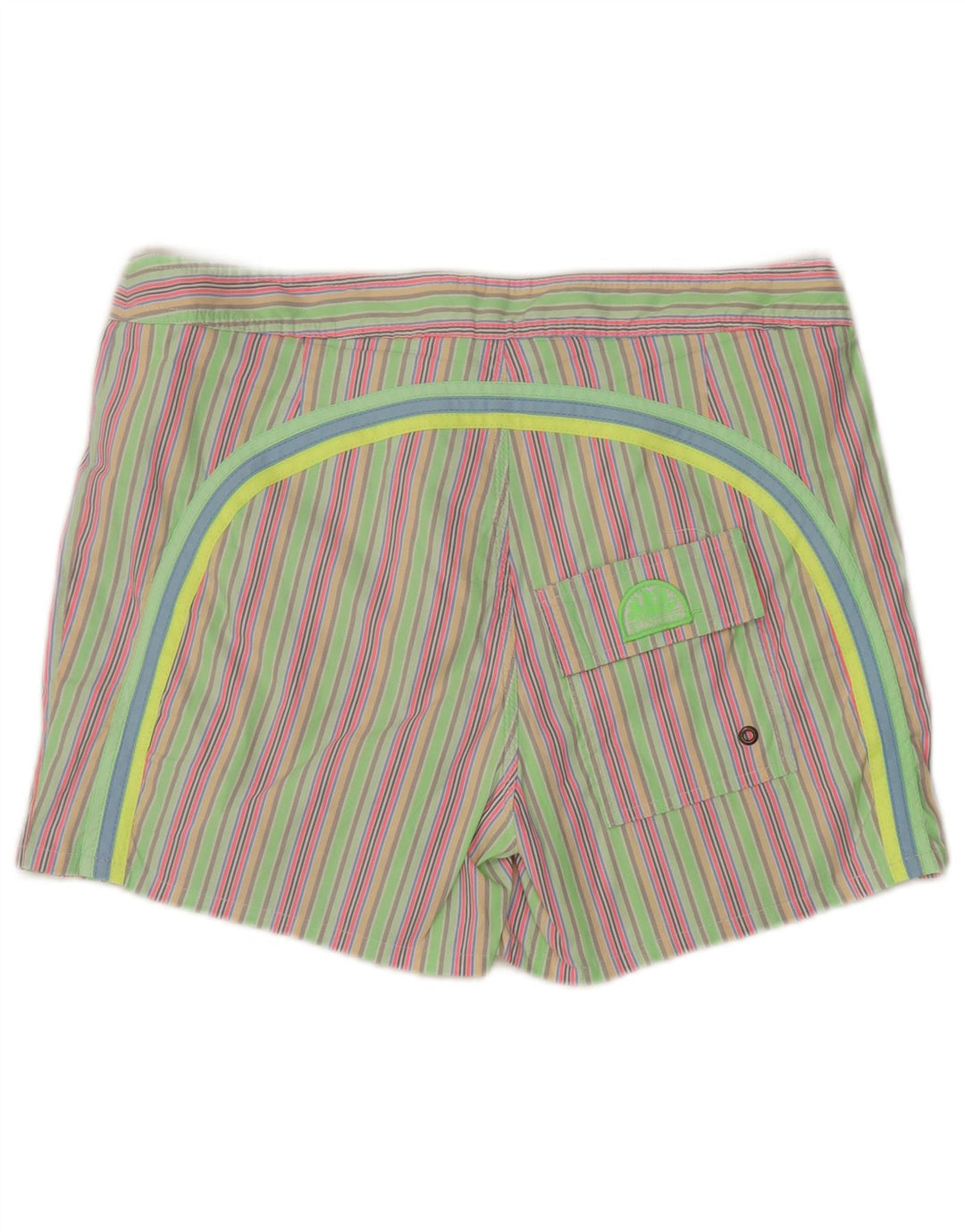 Pantaloncini da bagno da uomo Sundek, poliestere a righe verdi grandi