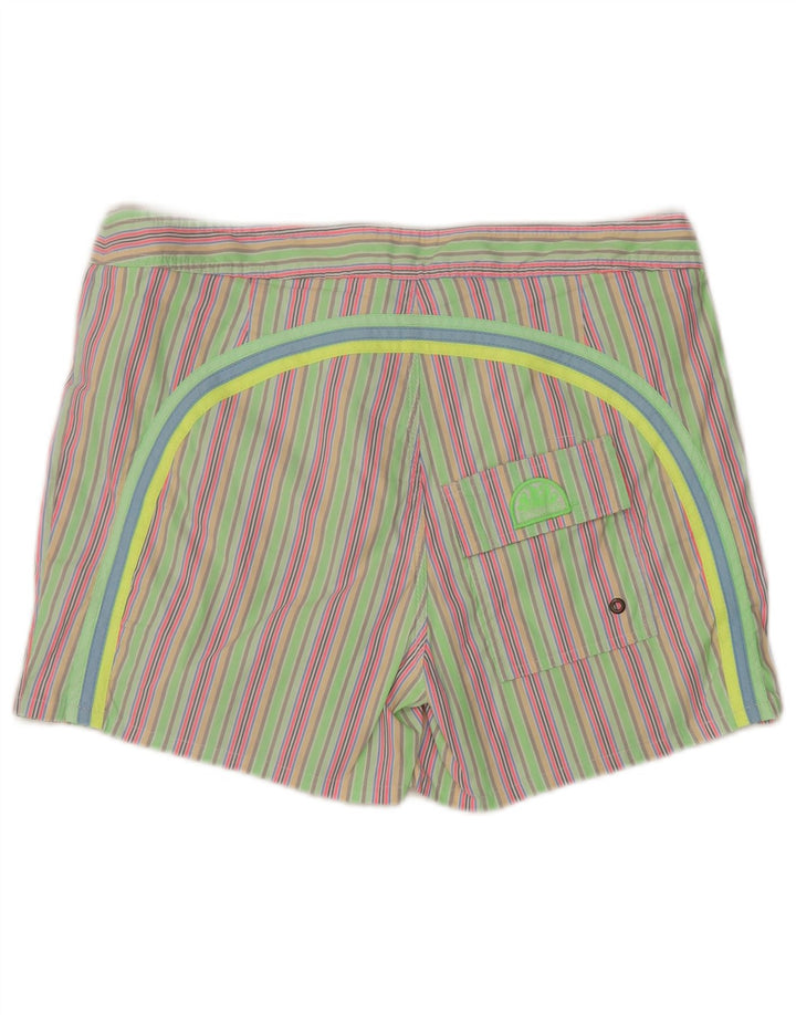 Pantaloncini da bagno da uomo Sundek, poliestere a righe verdi grandi