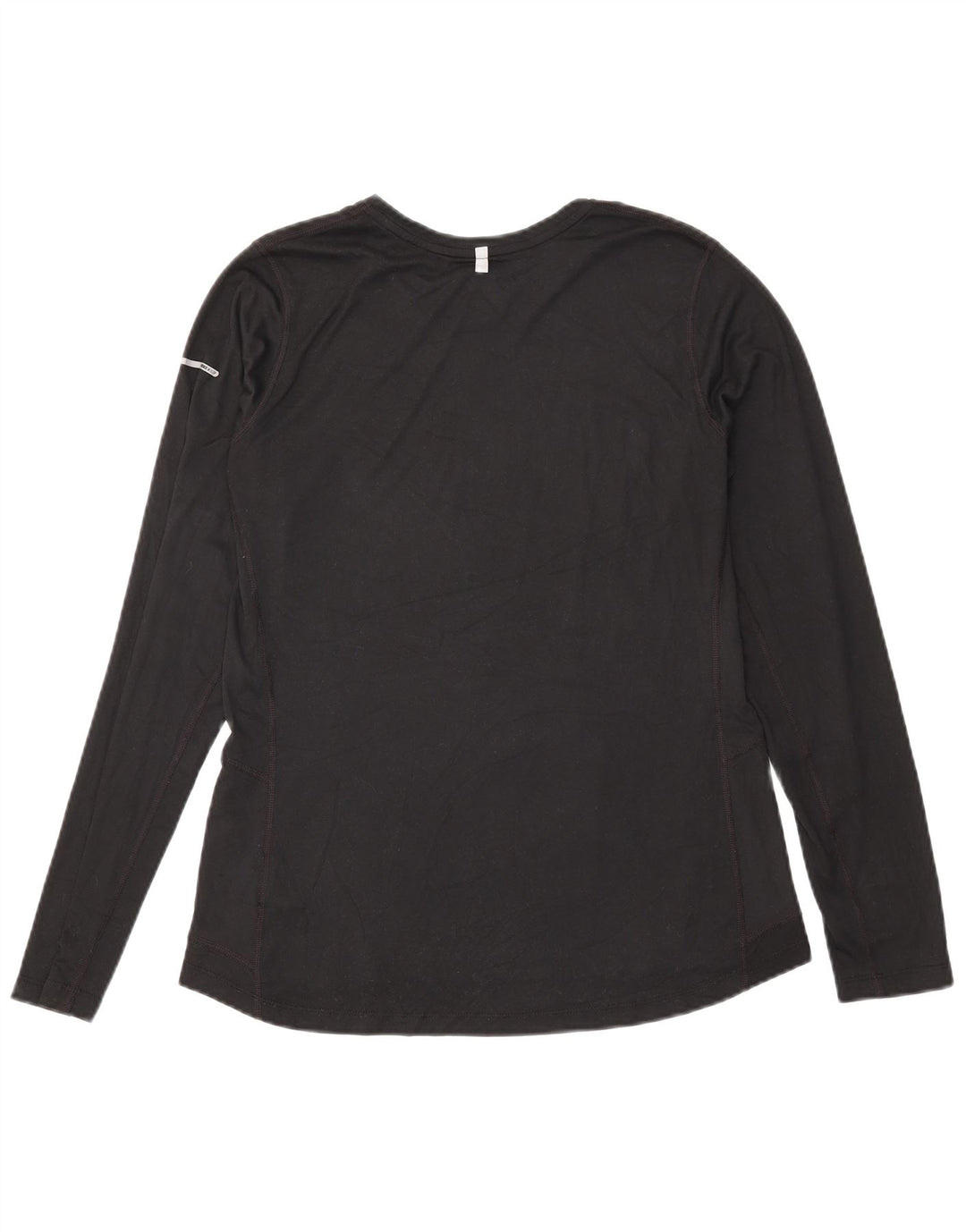 Nike Dri Fit Top da donna a manica lunga UK 16 Large Nero Poliestere