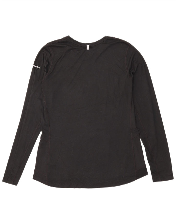 Nike Dri Fit Top da donna a manica lunga UK 16 Large Nero Poliestere