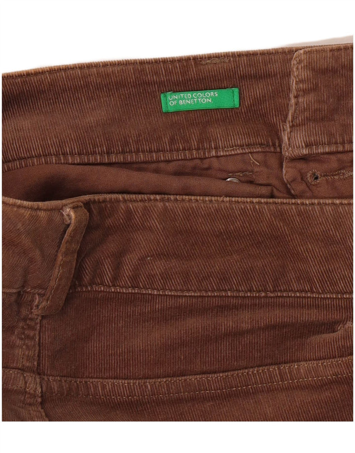 Pantaloni da donna in velluto a coste slim fit Benetton W32 L32 Marrone