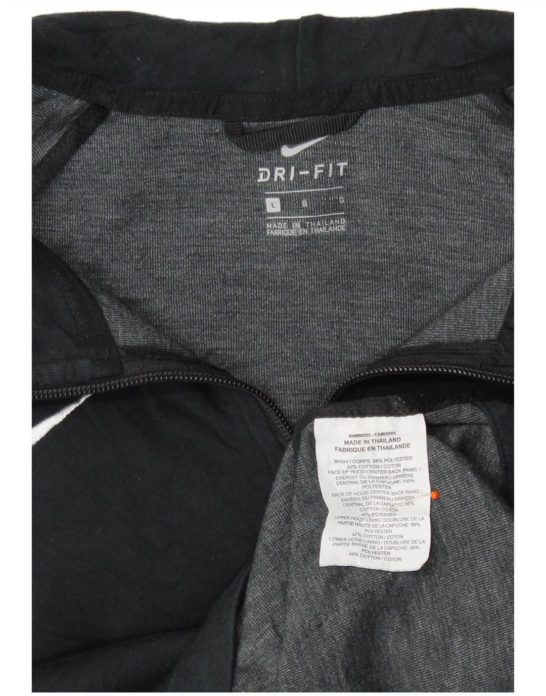 Felpa con cappuccio e zip da donna Nike UK 16 grande poliestere nero