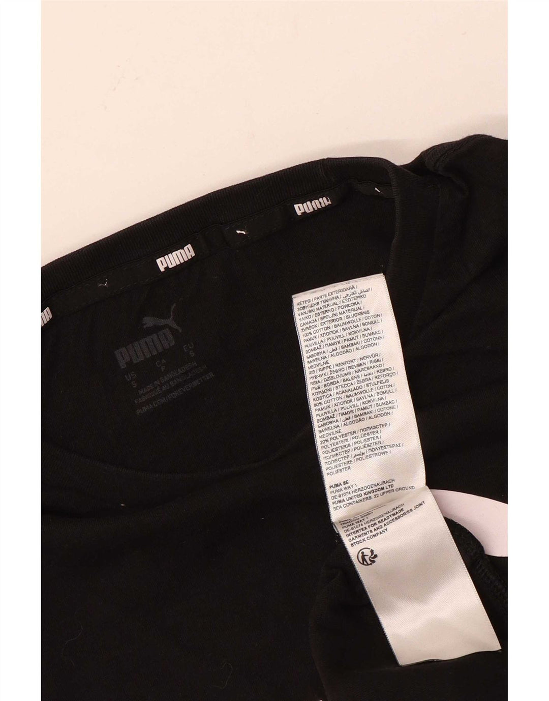 T-shirt grafica da uomo Puma Top Small in cotone nero