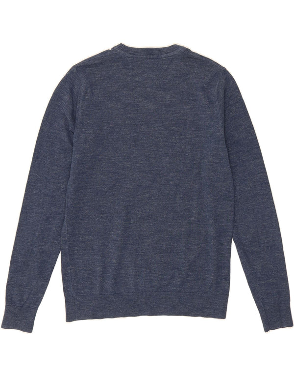 TOMMY HILFIGER Mens Boat Neck Jumper Sweater Large Navy Blue