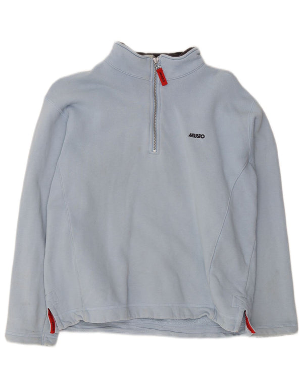 Musto Felpa Donna con Zip a 1/4 UK 12 Media Blu Cotone Sportiva