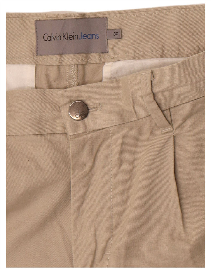 Pantaloncini chino con pegging da uomo Calvin Klein W30 beige medio