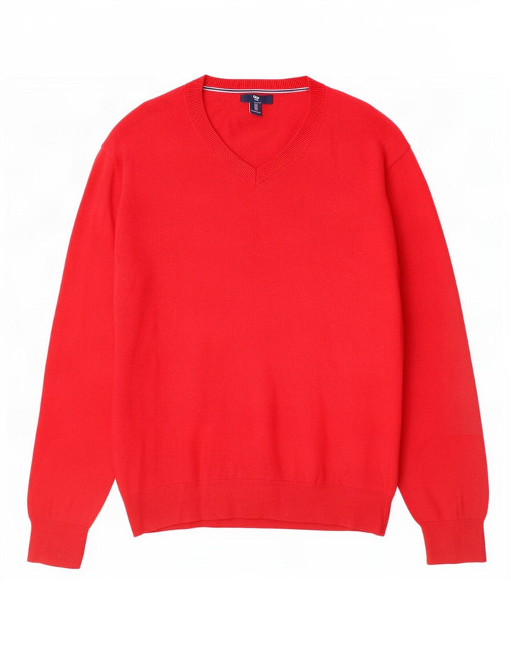 Maglione da donna Gap con scollo a V, grande, in cotone rosso