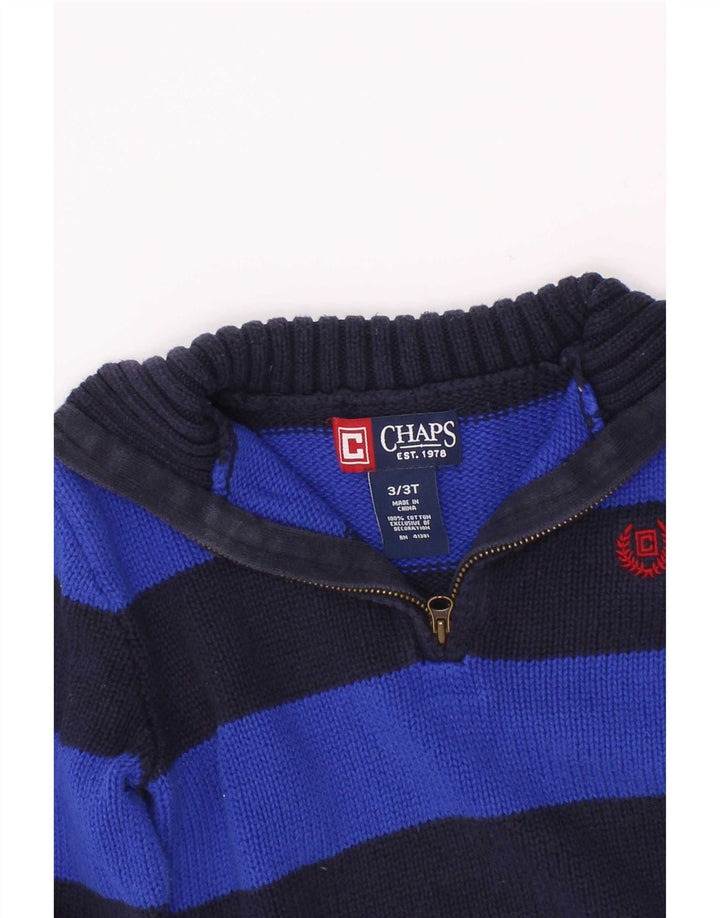 Maglione Chaps Boys con zip e collo 2-3 anni in cotone a righe blu navy