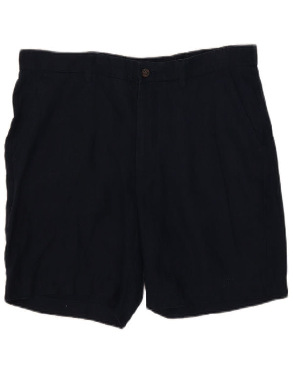 Pantaloncini chino da donna Zara grandi W32 lino blu navy