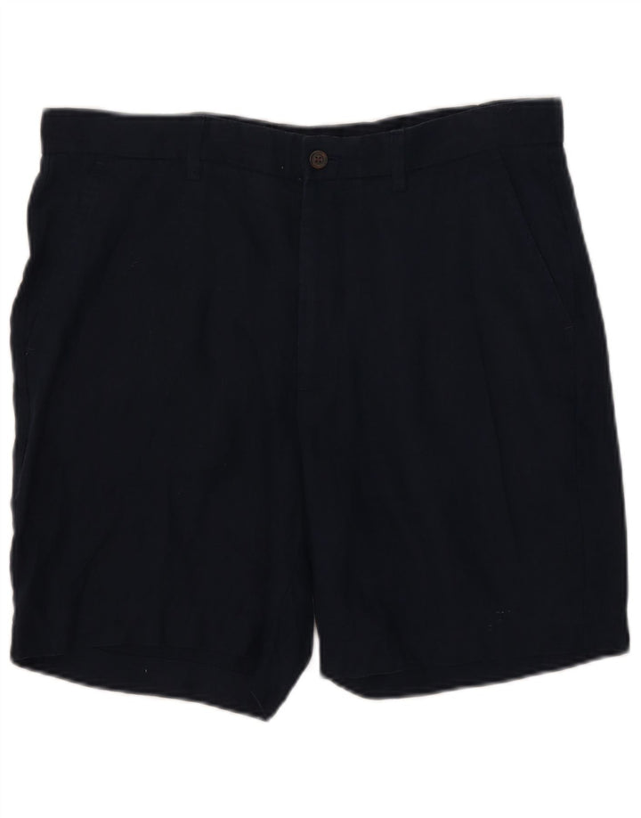 Pantaloncini chino da donna Zara grandi W32 lino blu navy