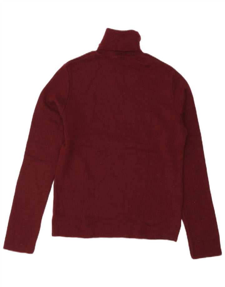 Maglione maglione a collo alto da donna Zara UK 12 Lana bordeaux medio