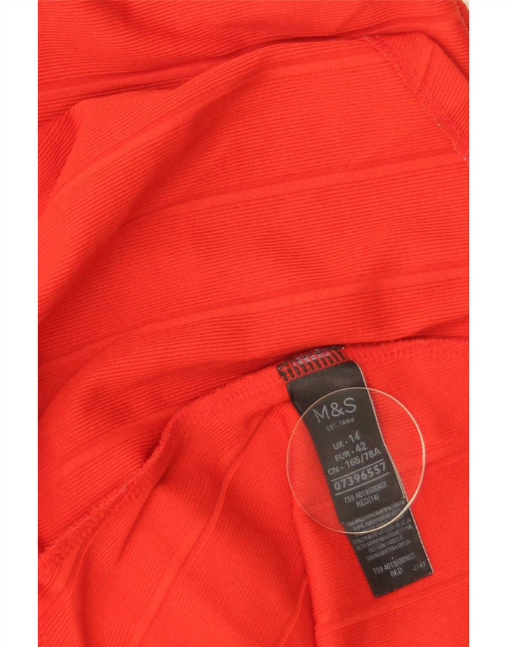 Gonna a sirena da donna Marks & Spencer UK 14 Large W32 poliestere a righe rosse