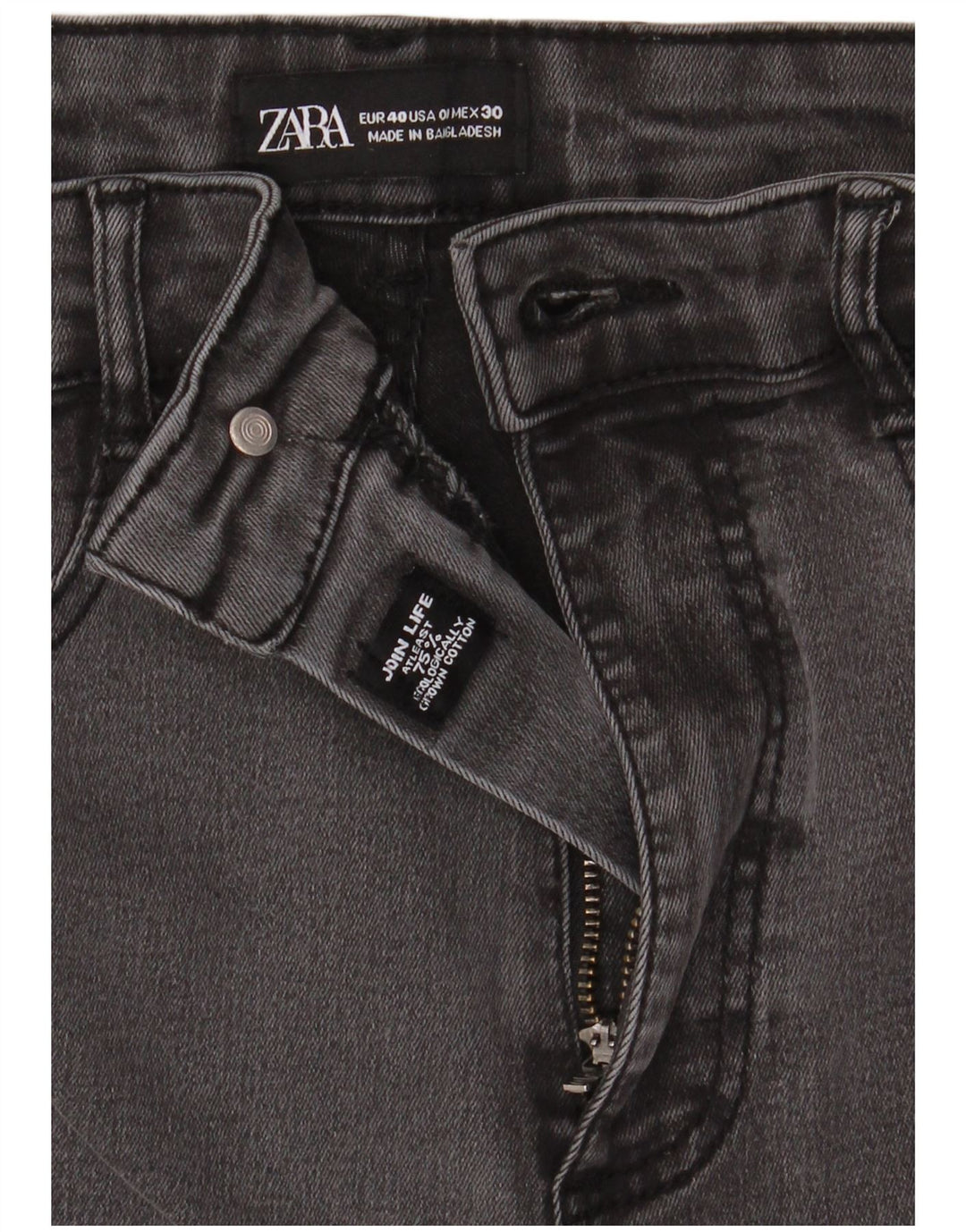 Jeans skinny da donna Zara EU 40 medio W30 L28 cotone grigio