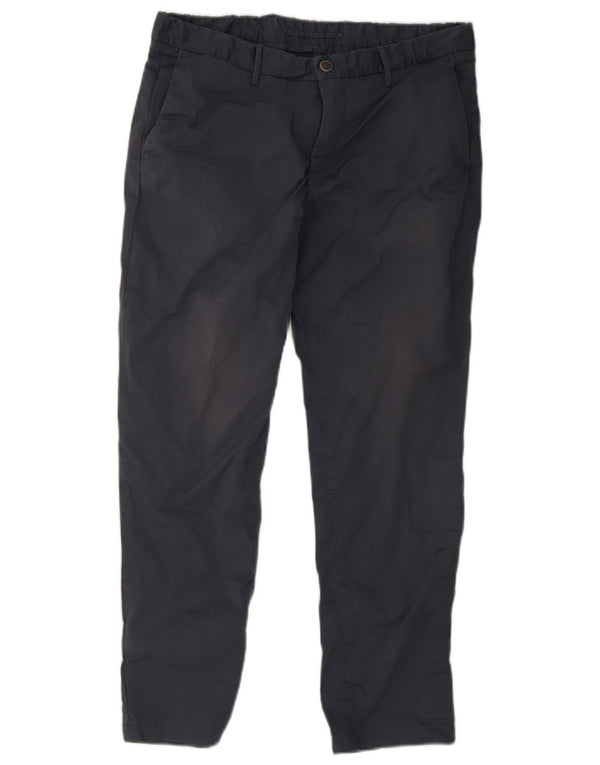 Pantaloni chino slim fit da uomo Massimo Dutti EU 44 Large W34 L30 Blu navy