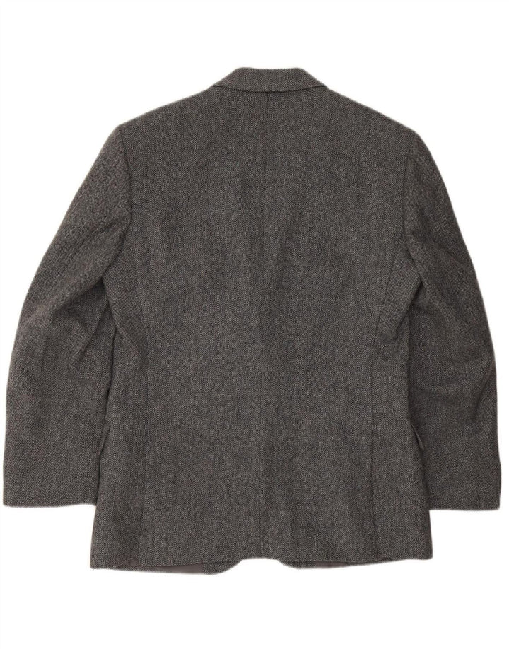 VINTAGE Mens 2 Button Blazer Jacket UK 42 XL Grey Herringbone