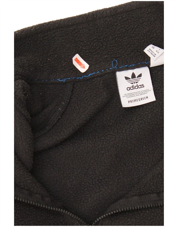 Maglione in pile oversize da donna con zip e collo Adidas UK 12 medio poliestere nero