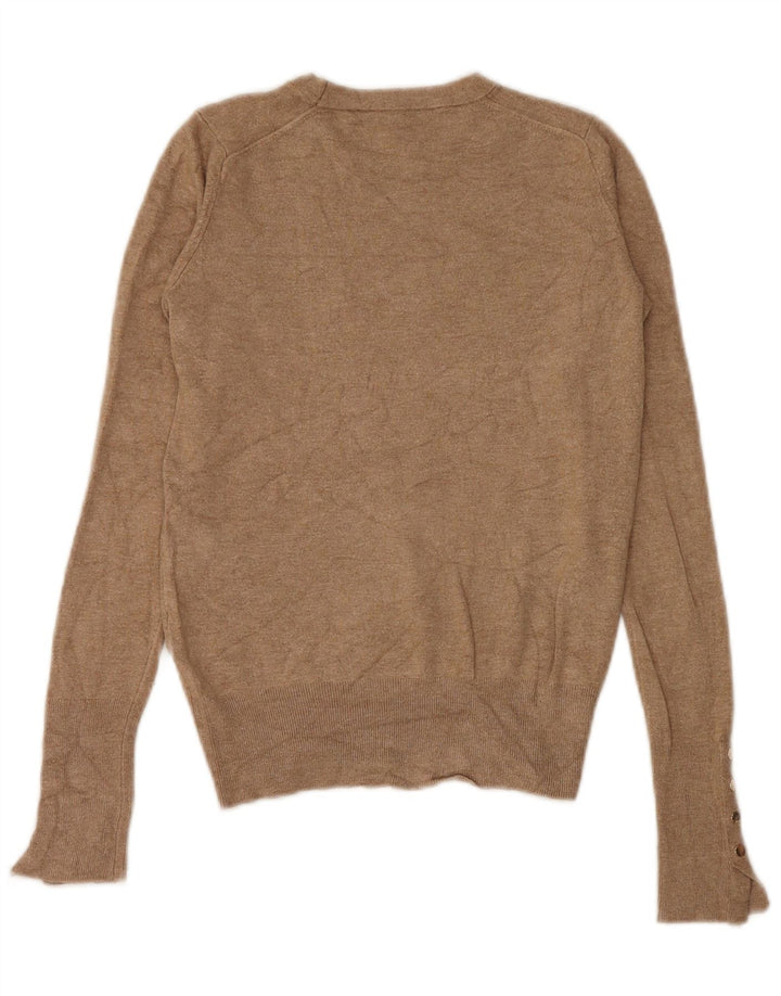 Maglione maglione con scollo a barca da donna Zara UK 8 piccolo marrone