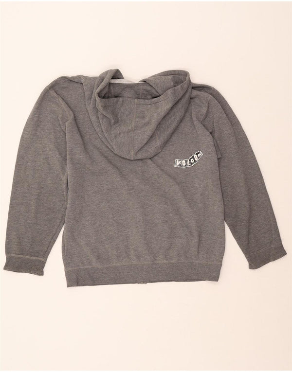 Maglione con cappuccio e zip grafica da donna VOLCOM UK 16 Large Grigio