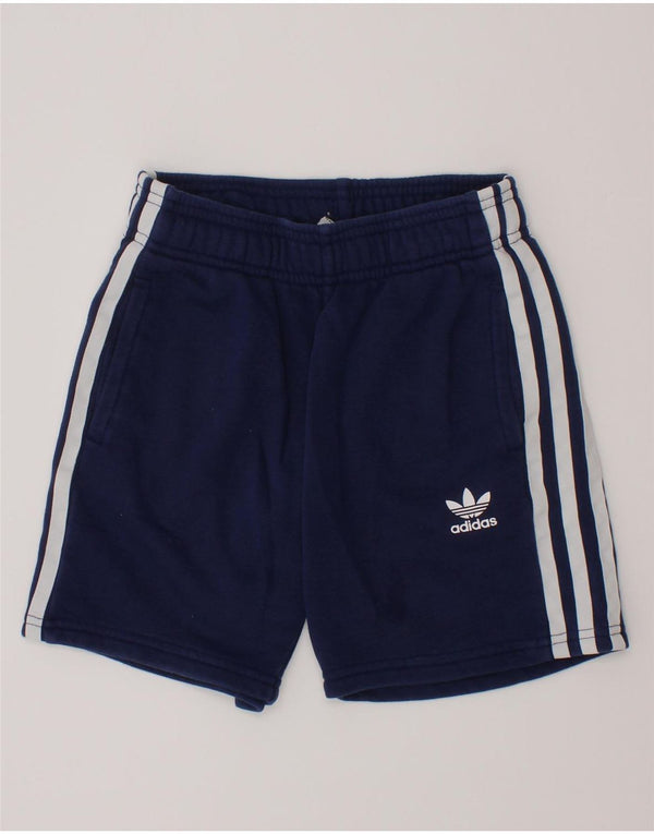 Pantaloncini sportivi Adidas da bambino 7-8 anni in cotone blu navy