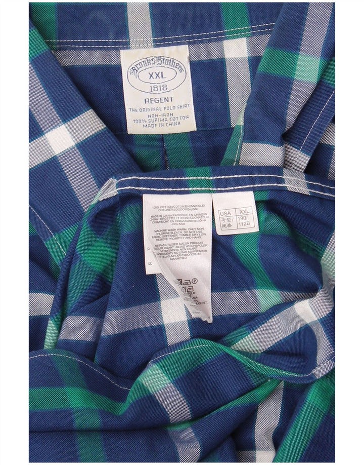 Camicia Regent da uomo Brooks Brothers 2XL in cotone a quadri blu