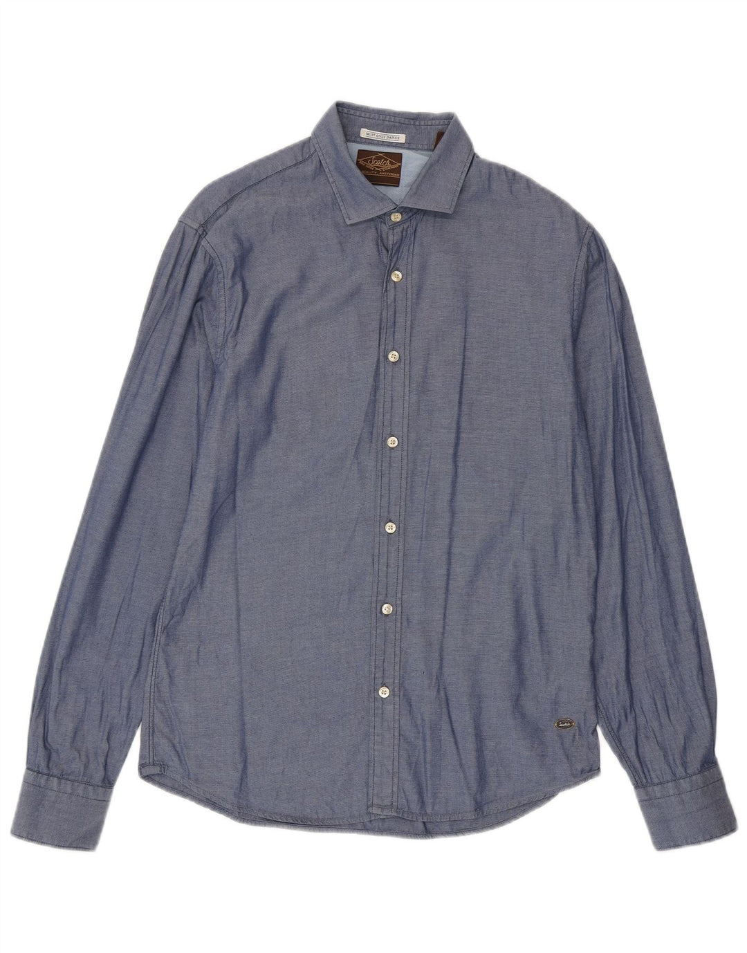 Camicia da uomo Scotch & Soda in cotone blu medio