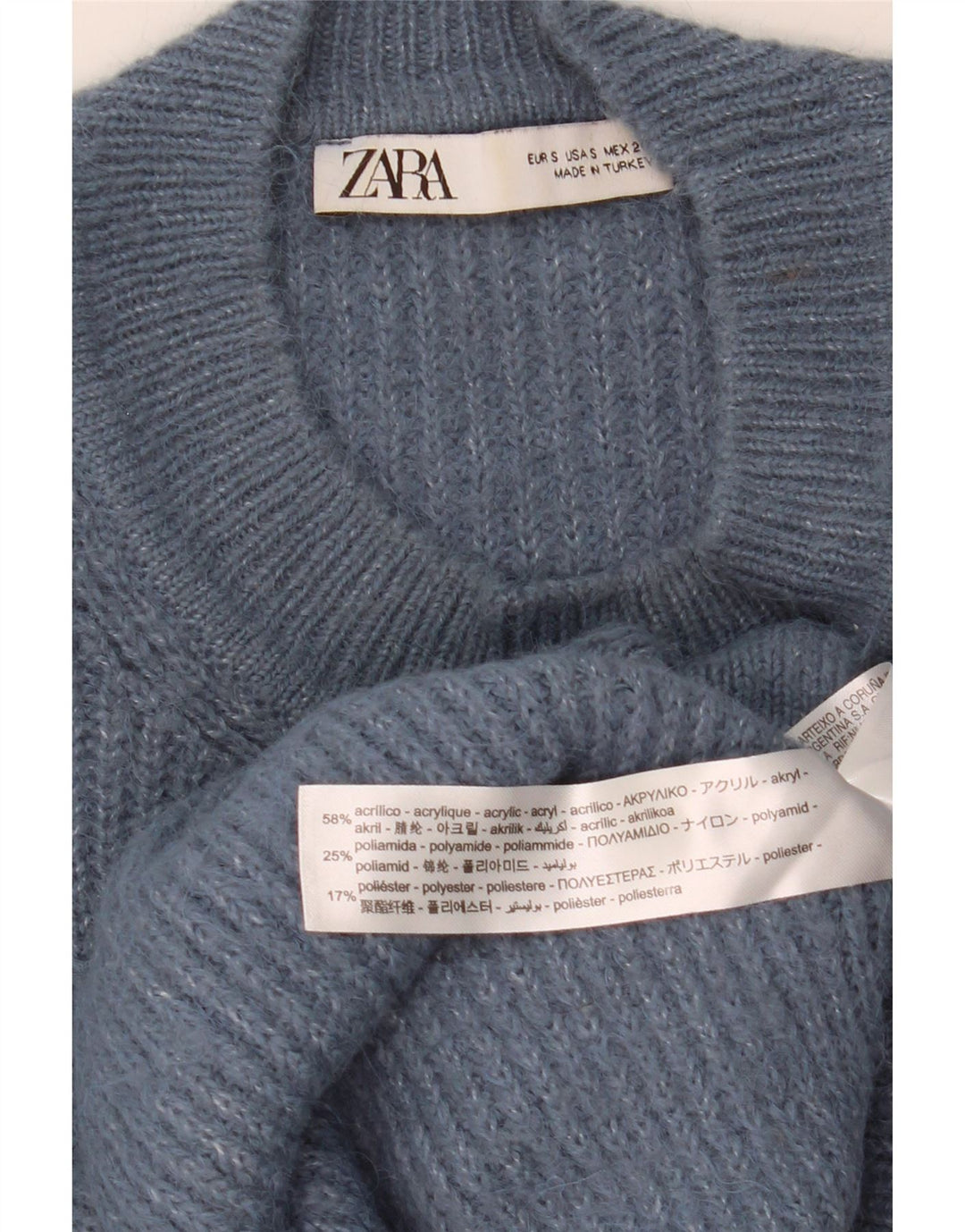 ZARA Maglione Girocollo Oversize da Donna UK 10 Piccolo Blu Navy