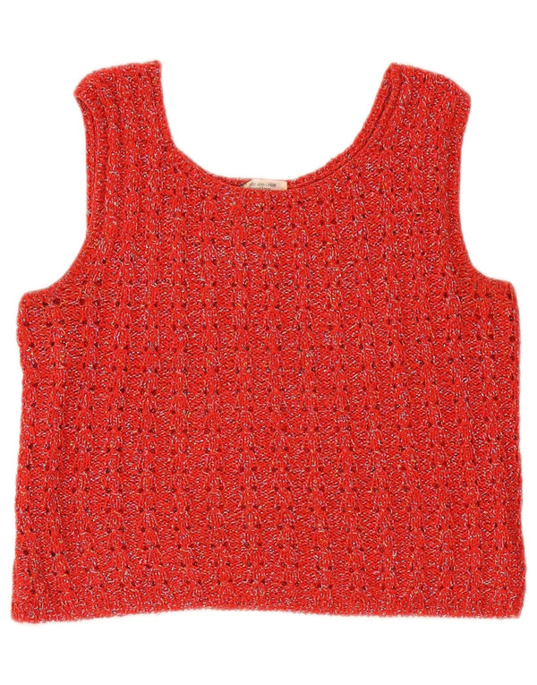 Top in camicetta corta in maglia da donna Valentino UK 12 rosso medio