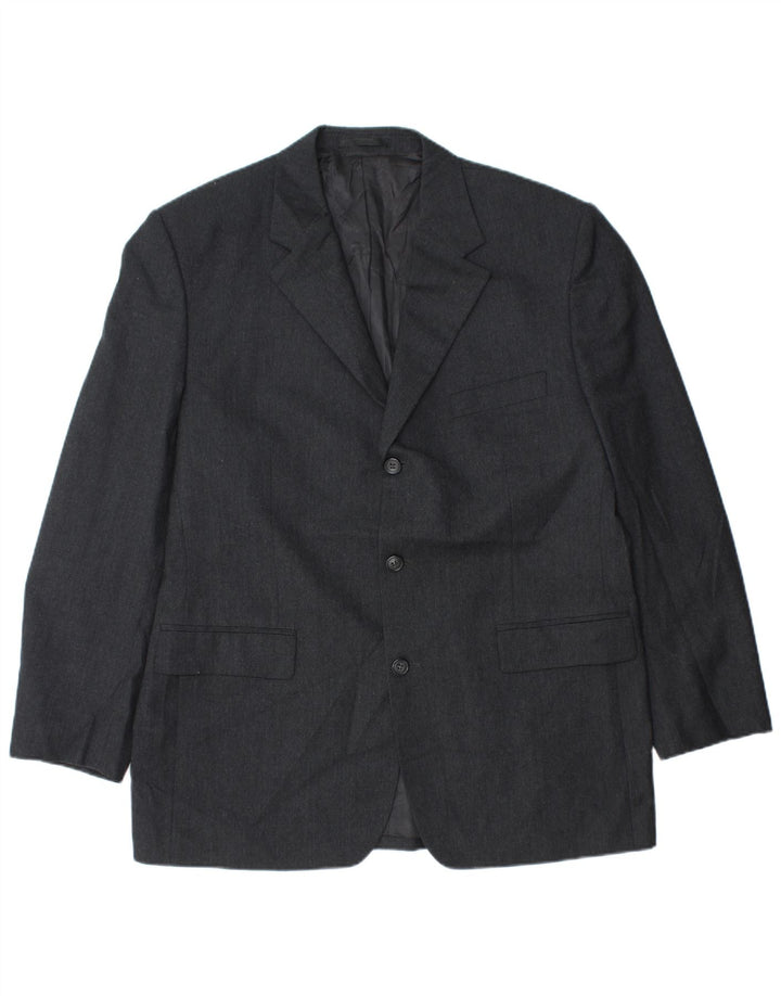 Giacca blazer da uomo a 3 bottoni Pierre Cardin IT 50 grande lana grigia