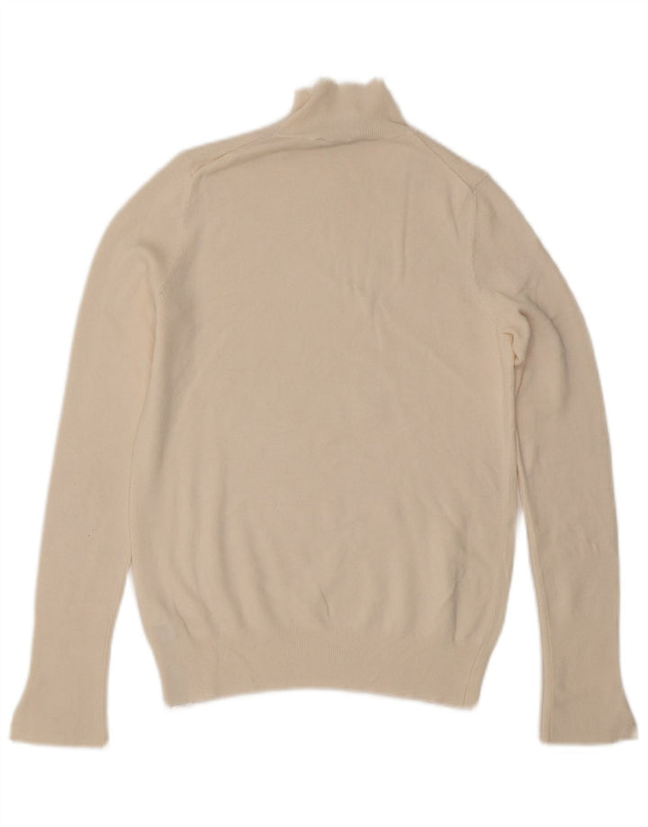 Maglione a collo alto da donna Zara UK 10 piccolo in viscosa bianco sporco