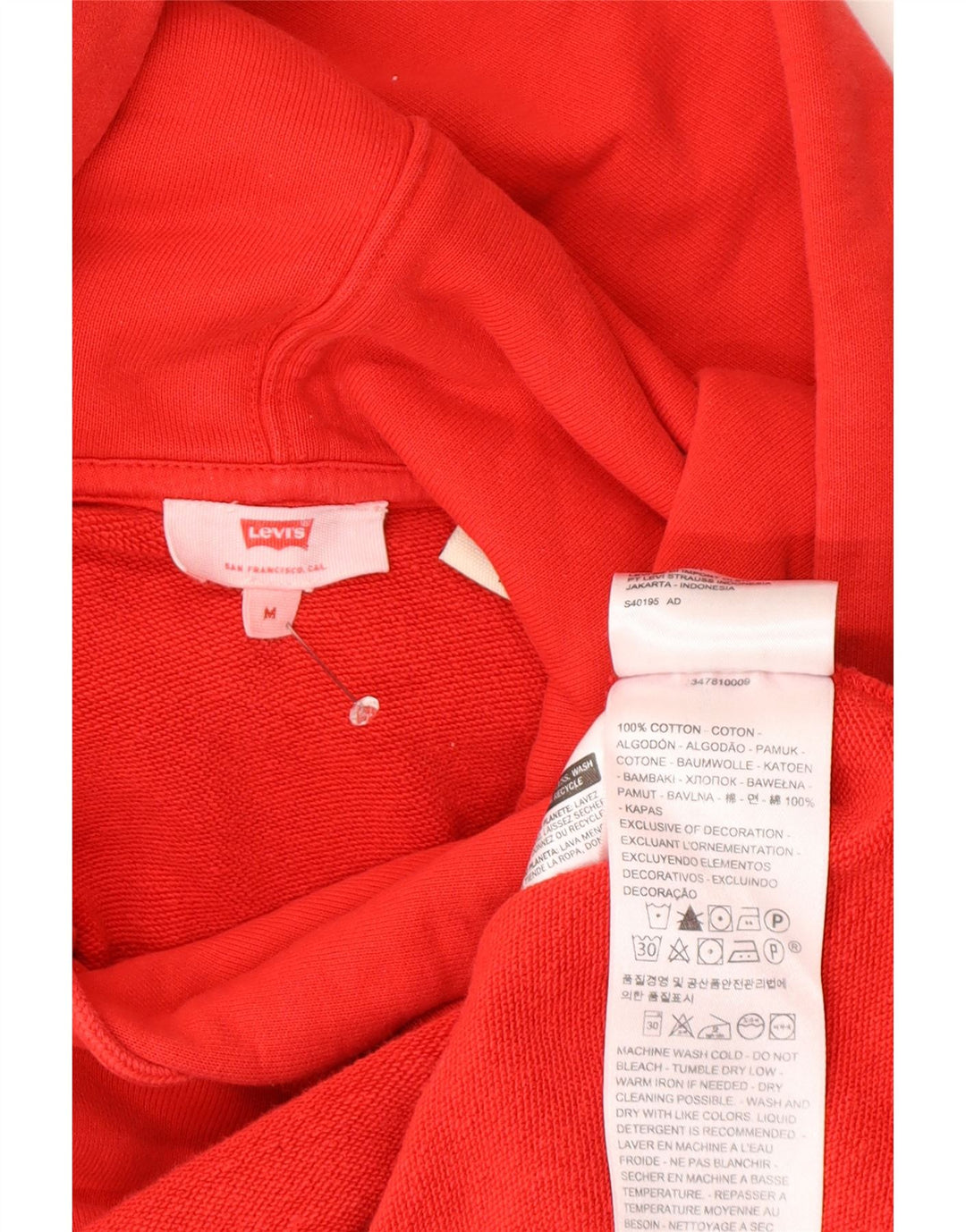 Maglione con cappuccio da uomo Levi's in cotone rosso medio