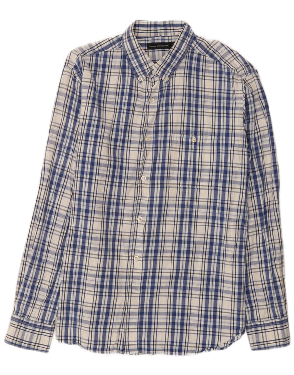 Camicia da uomo French Connection Grande cotone a quadri blu navy