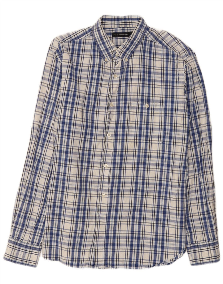 Camicia da uomo French Connection Grande cotone a quadri blu navy