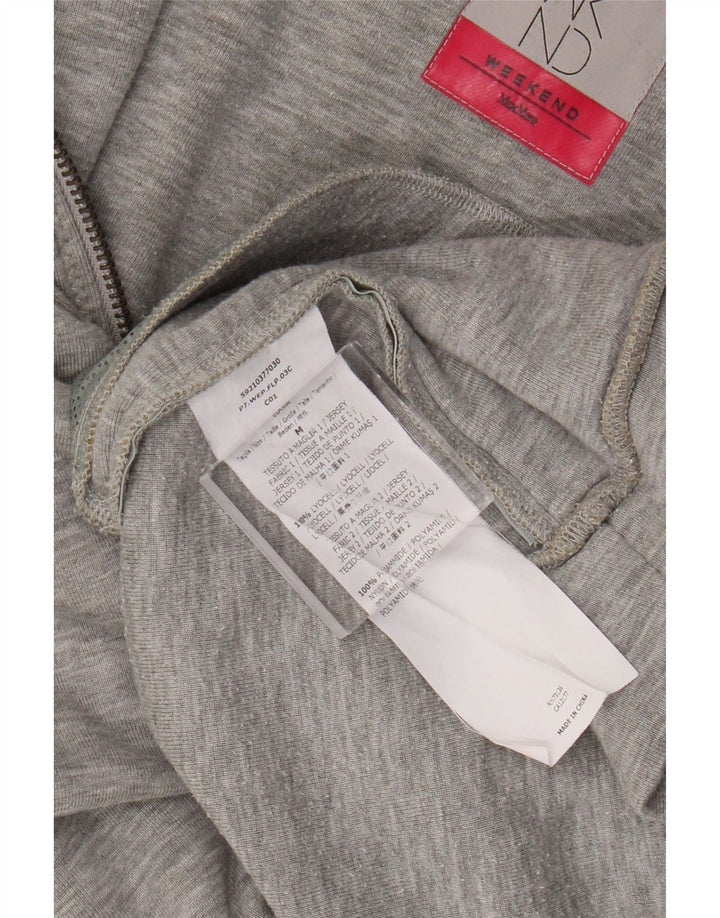 Felpa da weekend a mezza manica da donna Max Mara, maglione, UK 14, grigio medio