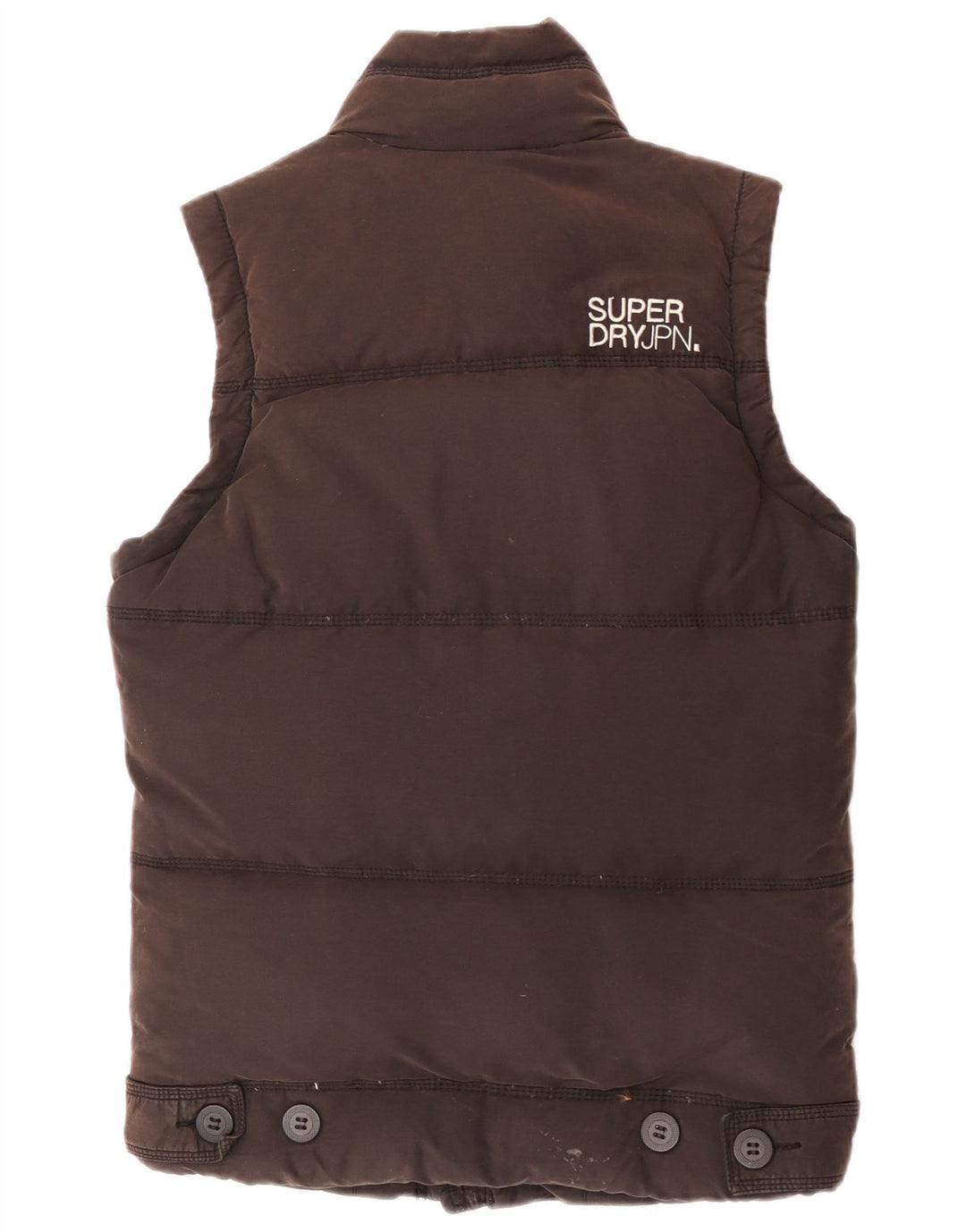 Gilet imbottito da donna Superdry UK 36 piccolo cotone marrone
