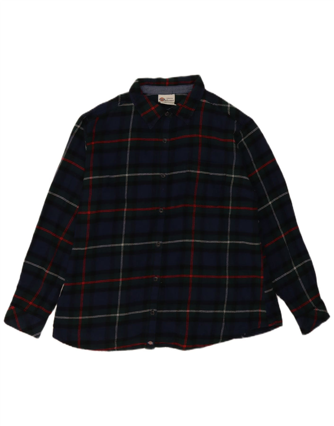 DICKIES Camicia oversize in flanella da donna UK 18 XL Blu navy a quadri