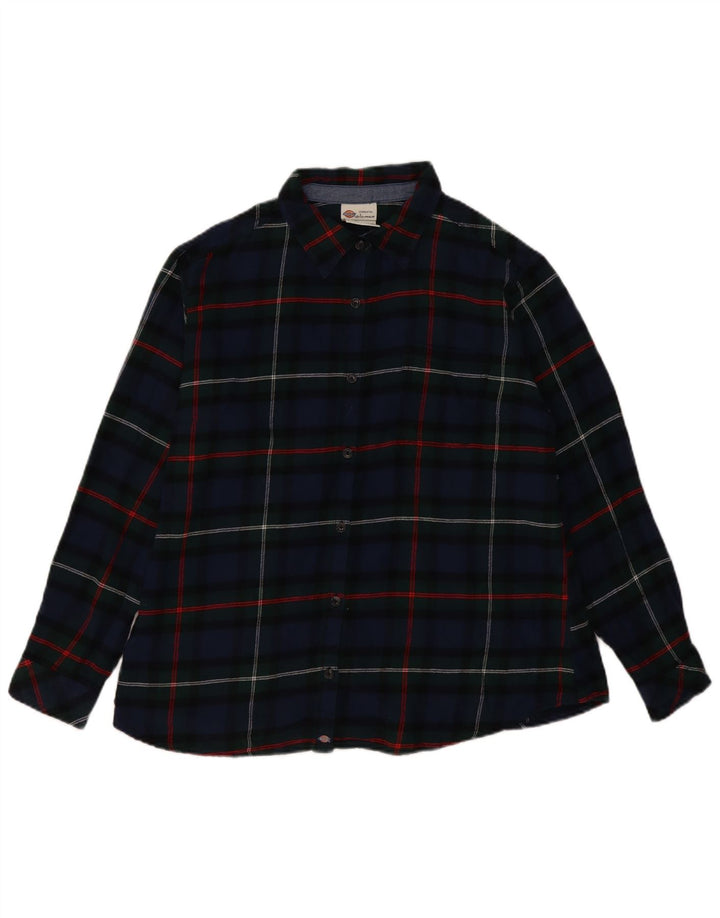 DICKIES Camicia oversize in flanella da donna UK 18 XL Blu navy a quadri