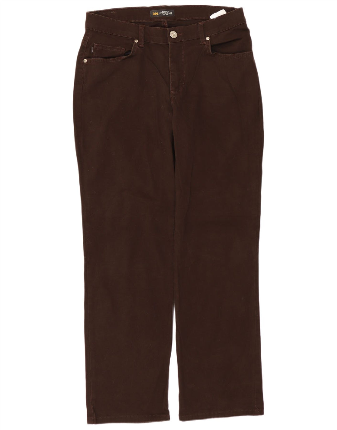 Pantaloni casual da donna LEE a vita media con vestibilità rilassata US 8 Medium W30 L28 Marrone