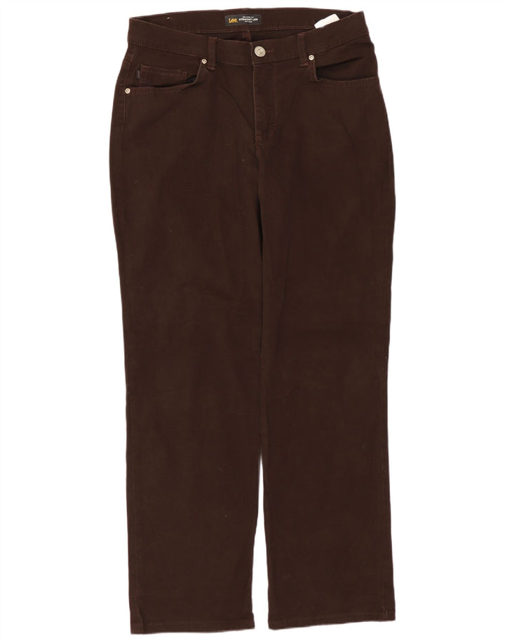 Pantaloni casual da donna LEE a vita media con vestibilità rilassata US 8 Medium W30 L28 Marrone