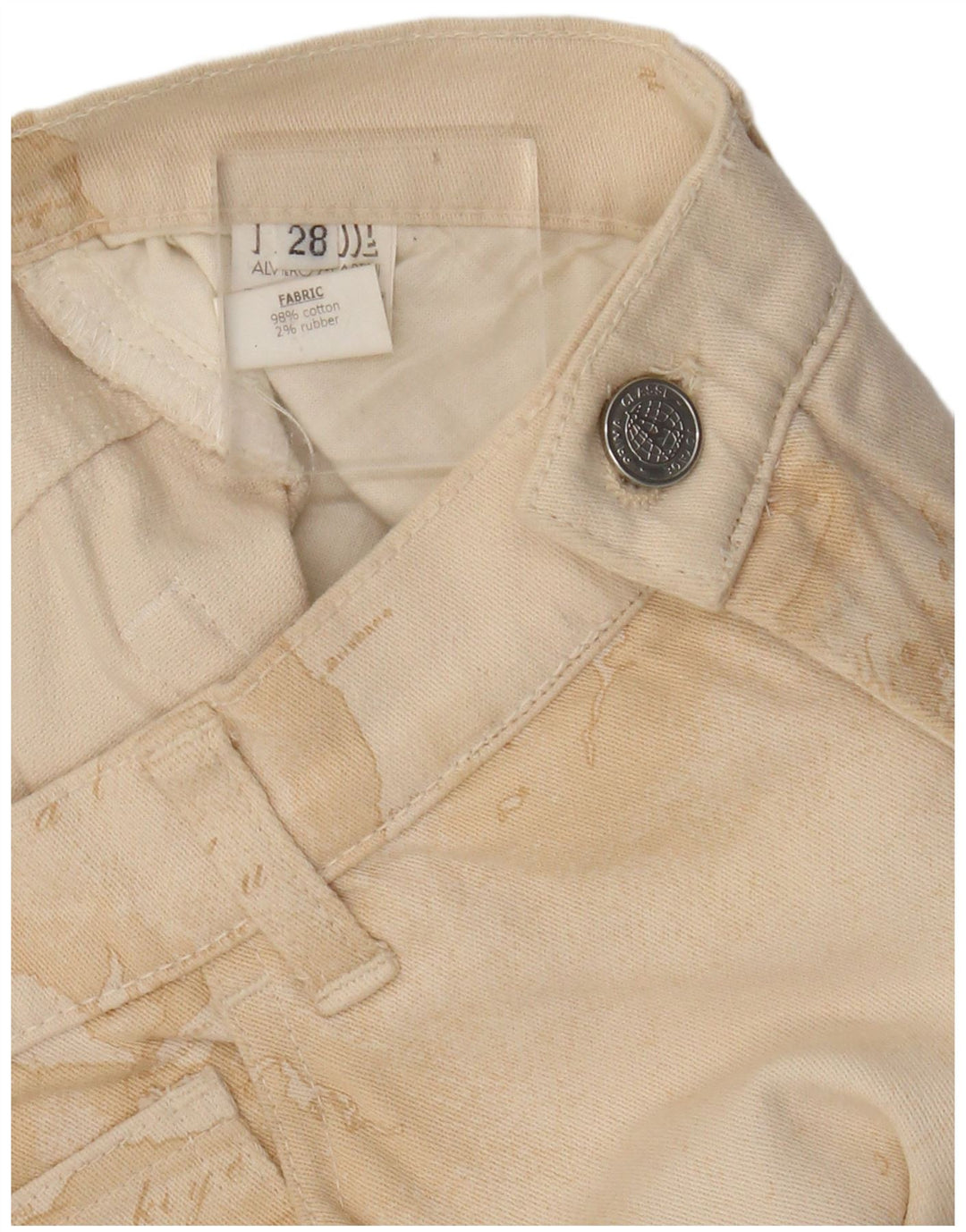 ALVIERO MARTINI Pantaloni casual da donna con motivo astratto W28 L30 Beige