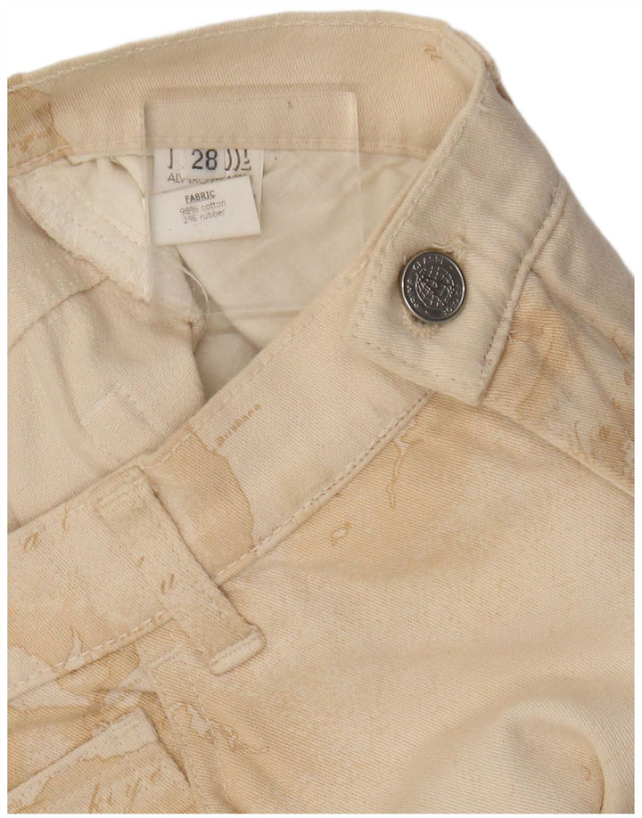 ALVIERO MARTINI Pantaloni casual da donna con motivo astratto W28 L30 Beige