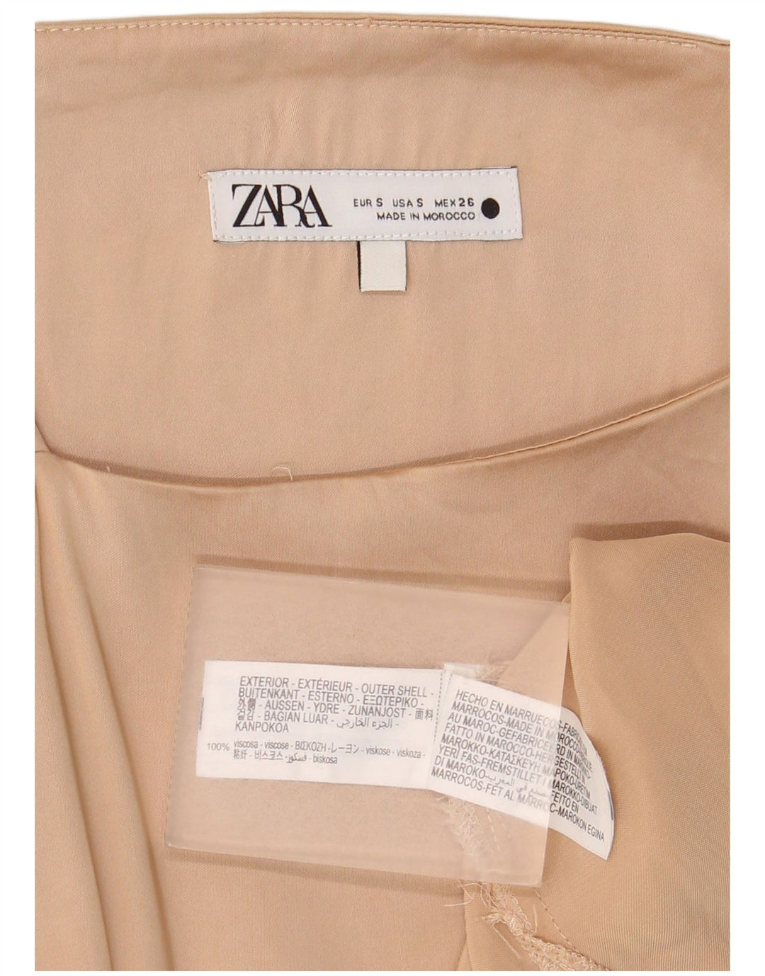 Canotta da donna Zara UK 10 piccola in viscosa beige