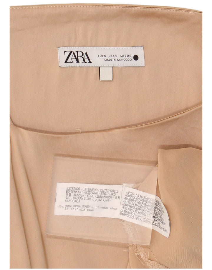 Canotta da donna Zara UK 10 piccola in viscosa beige