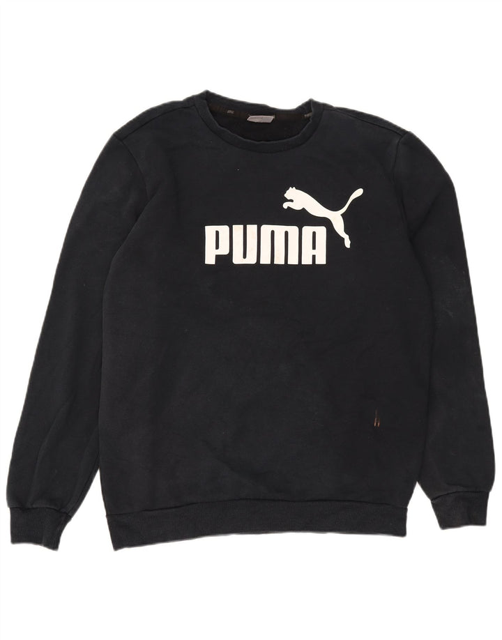 Felpa grafica da uomo Puma, media, in cotone blu navy