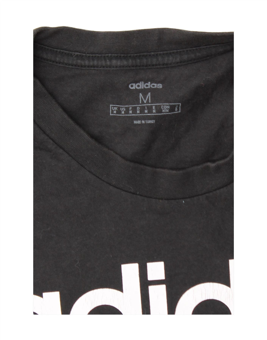 ADIDAS Mens Graphic T-Shirt Top Medium Black Cotton