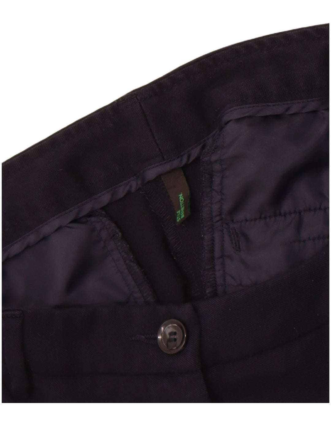 BENETTON Womens Slim Chino Trousers W30 L27 Navy Blue