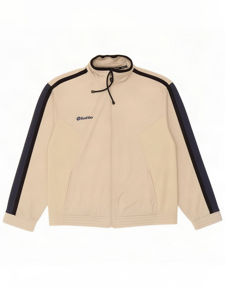 Lotto Giacca da tuta da uomo in poliestere color block beige medio