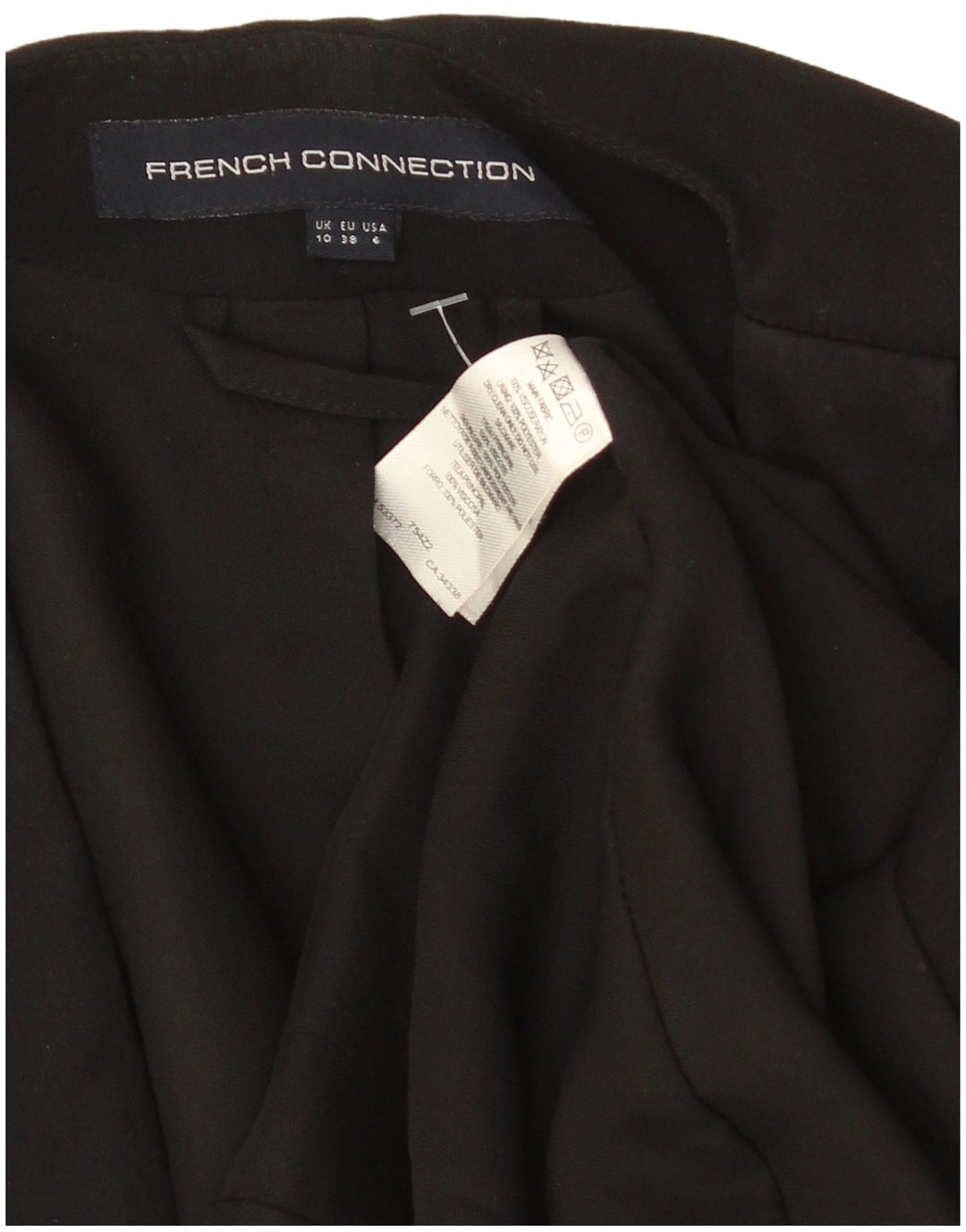 Giacca blazer aperta da donna con maniche a 3/4 di French Connection UK 10 piccola nera