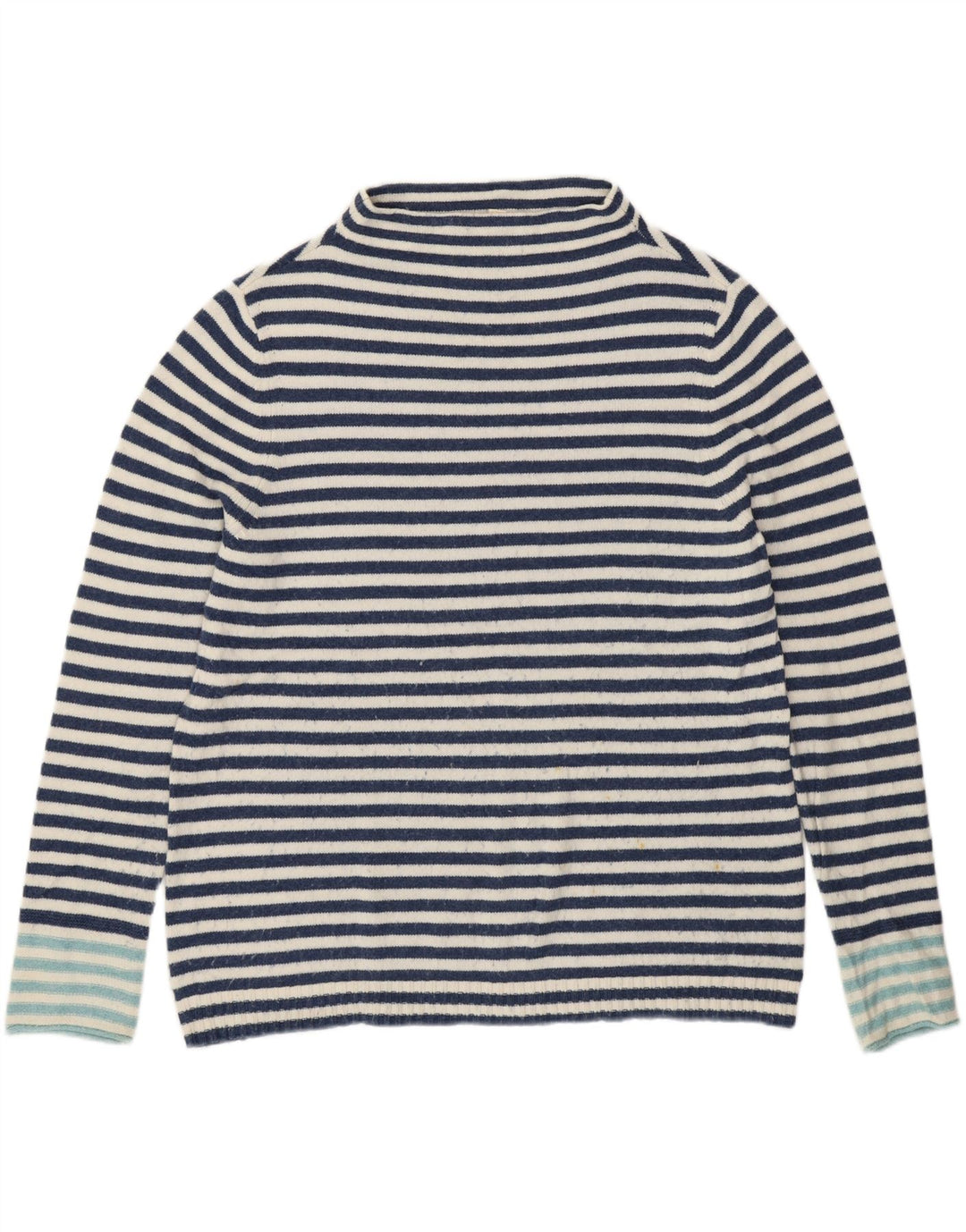 WHITE STUFF Womens Turtle Neck Jumper Sweater UK 18 XL Navy Blue Striped
