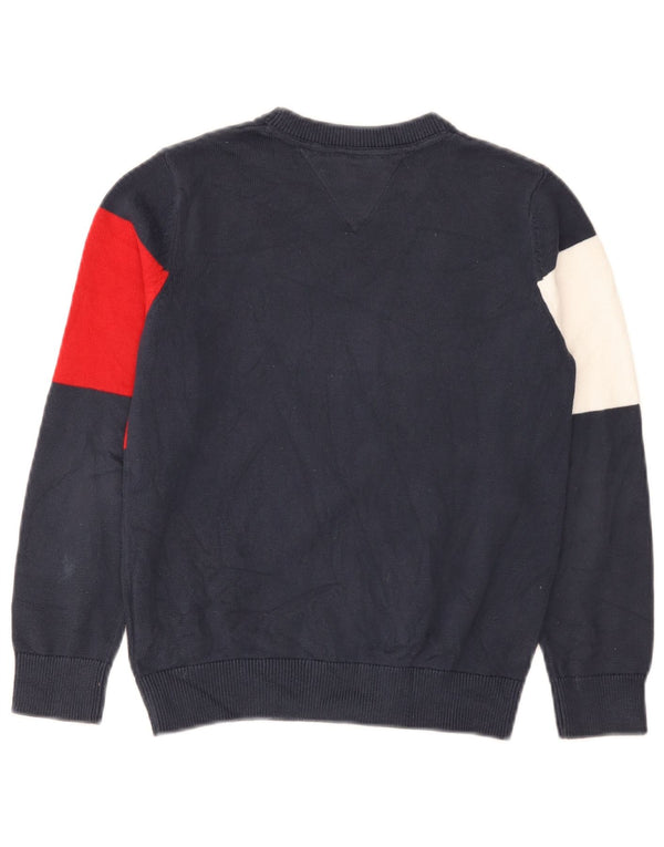Maglione maglione con scollo a barca per ragazzi Tommy Hilfiger 9-10 anni blu navy