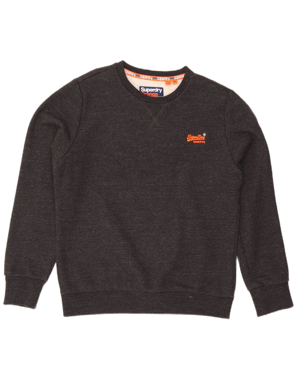 Felpa da uomo SUPERDRY Maglione XL Cotone chiazzato grigio